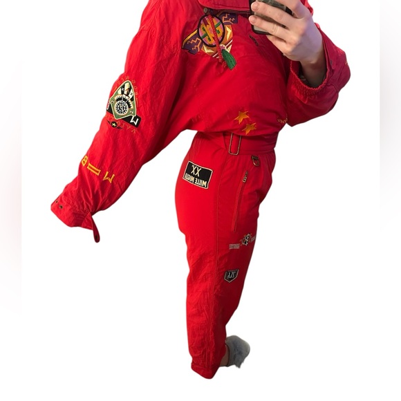 Bogner Vintage One Piece Ski Suit in red size S - Picture 2 of 2